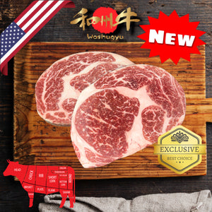 Washugyu Rib Eye / Steak Portioned / US / ALL NATURAL / Wagyu / SUPER PRIME BEEF 10+