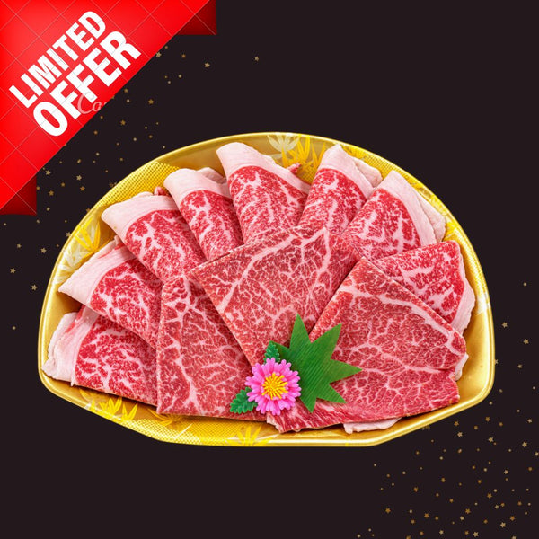 NEW ITEM！F1交雑牛 ウデ / WAGYU F1 CROSSBRED BEEF CLOD / Shabu Shabu Sliced (2.0mm) - Fan Tray (300g)