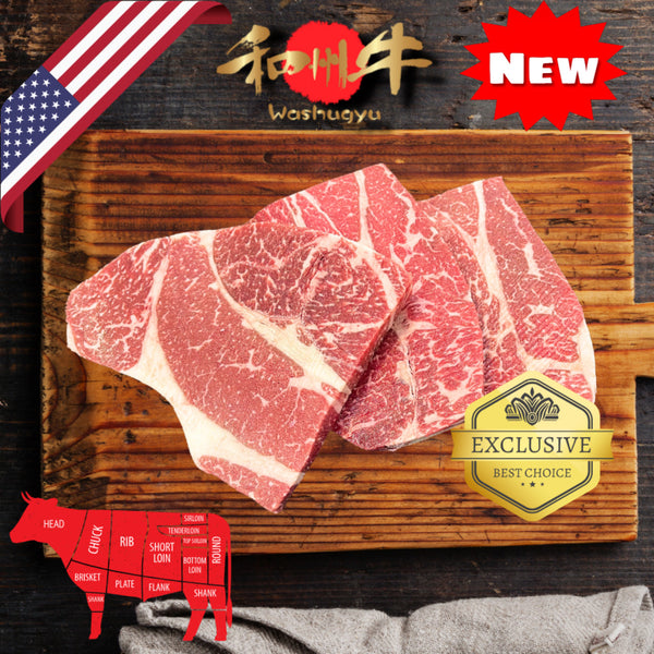 和州牛 牛肩ロース Washugyu Chuck Eye Roll / Steak Cut / US / ALL NATURAL / Wagyu / SUPER PRIME BEEF 10+