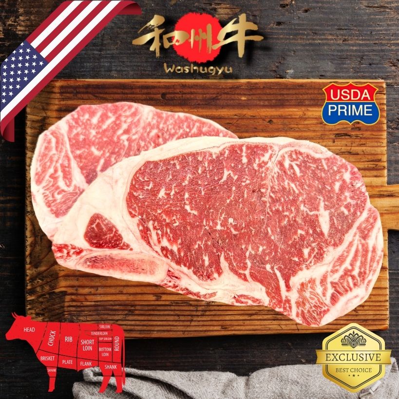 和州牛 US和牛 骨付サーロイン Washugyu Prime Bone-In Striploin / US / ALL NATURAL / US Wagyu / SUPER PRIME BEEF 8-9