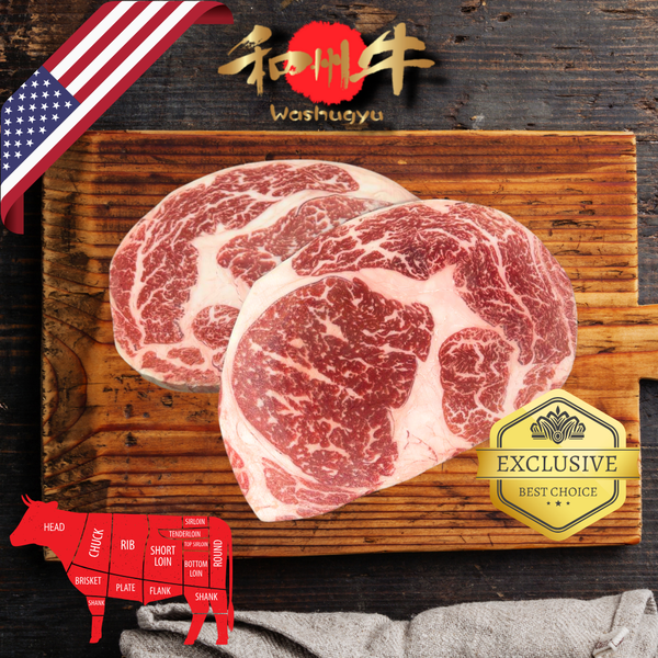 Washugyu Rib Eye / Steak Portioned / US / ALL NATURAL / Wagyu / SUPER PRIME BEEF 10+